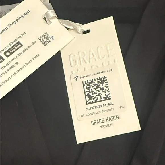 Grace Karin Black Dressy Blouse Size L - Picture 6 of 6